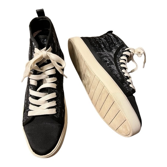 Sam Edelman Elba Black Swirl White Mesh High Lace Up Shoes Womens 9M - Picture 2 of 10